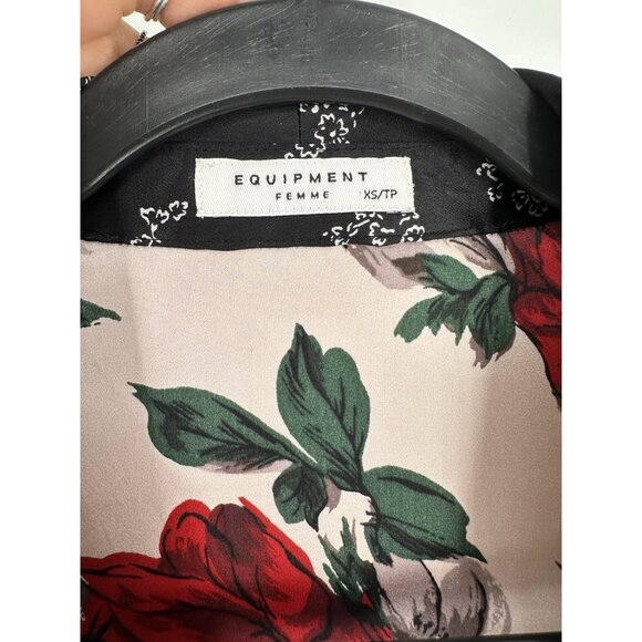 Equipment Theron Floral Patterned Silk Kimono Wrap Shirt Women’s XS Read - Picture 6 of 10